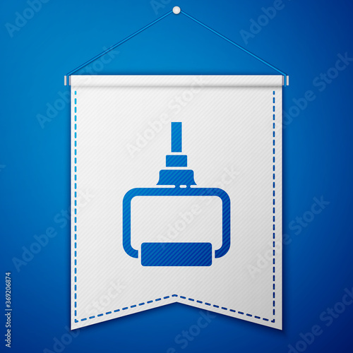Blue TPX loop training equipment icon isolated on blue background. Sport equipment. White pennant template. Vector Illustration.