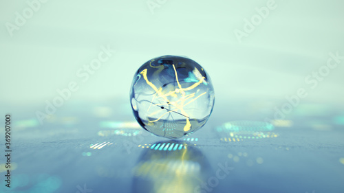 Sphere with glowing connect...