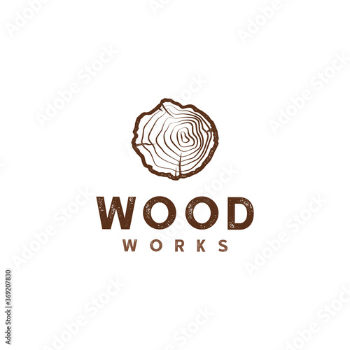 Carpentry, wood logo vector illustration