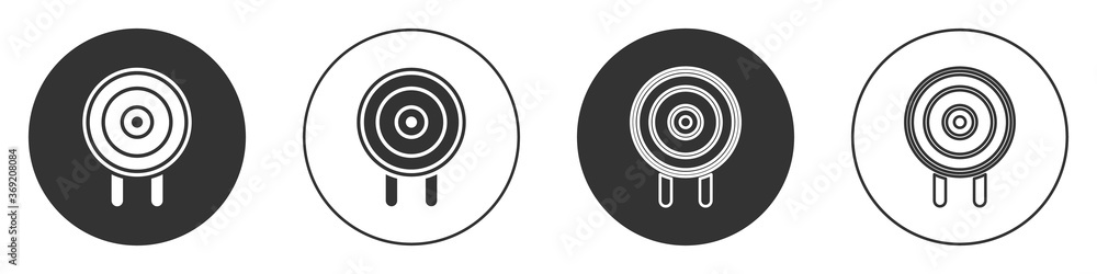 Black Target sport icon isolated on white background. Clean target with numbers for shooting range or shooting. Circle button. Vector Illustration. Black Target sport icon isolated on white background. Clean target with numbers for shooting range or shooting. Circle button. Vector Illustration.