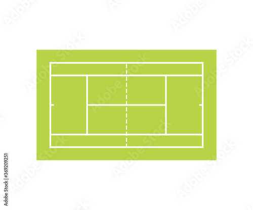 Vector tennis court. Tennis court vector illustration. Green tennis court. 