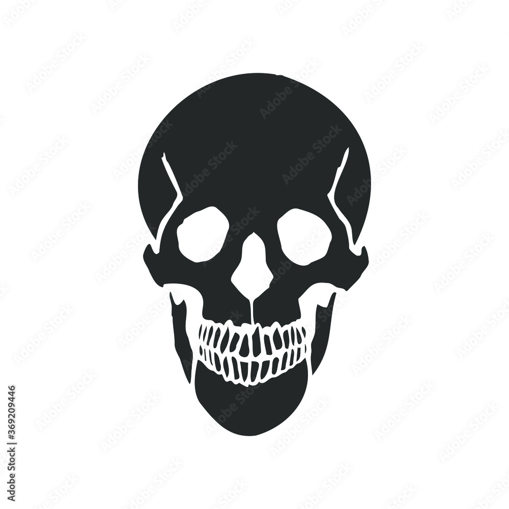Skull icon symbol. death's head cranium logo sign. Vector illustration image. Isolated in background.