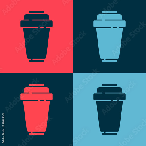 Pop art Water filter cartridge icon isolated on color background. Vector Illustration.