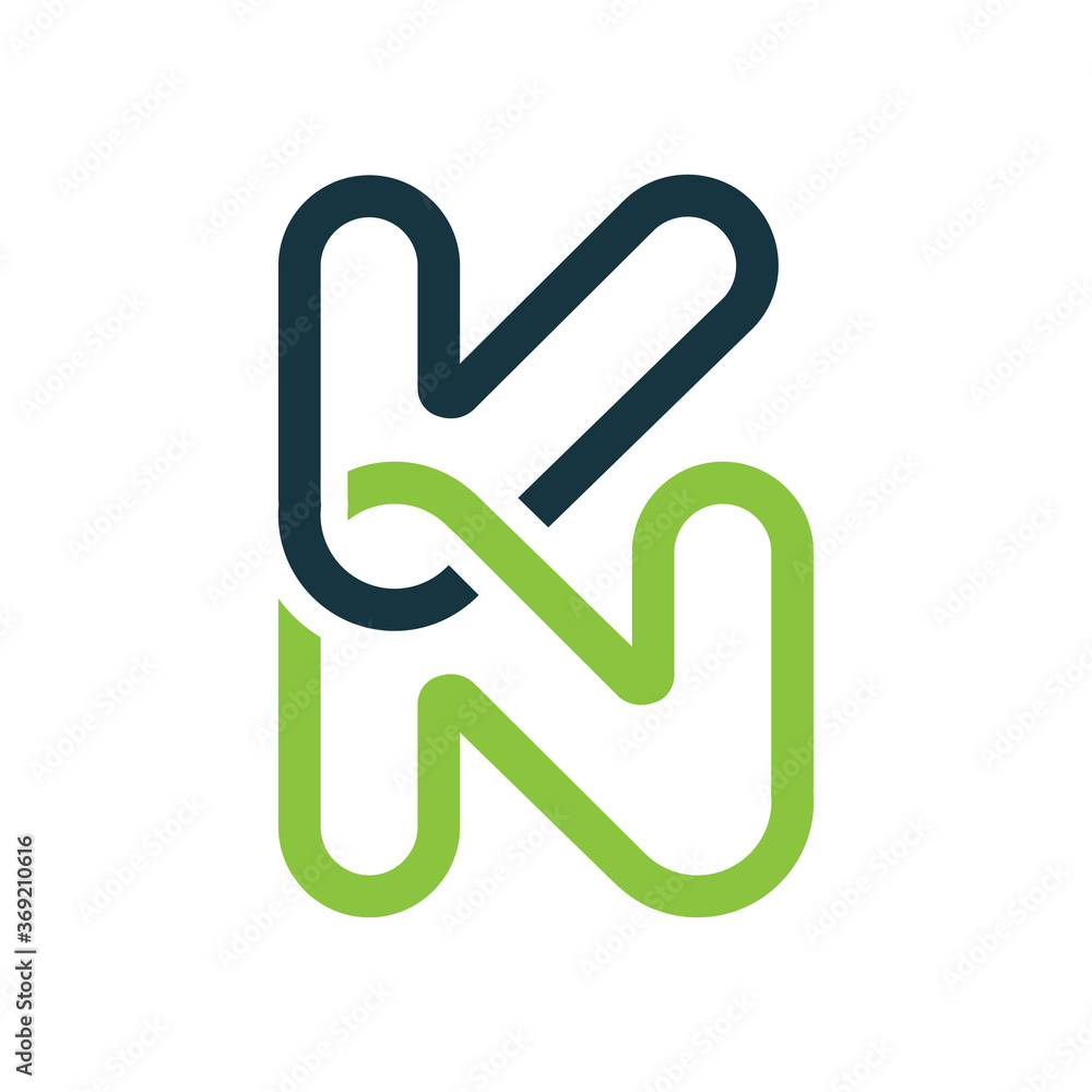 Creative letter KN logo design symbol Creative letter KN logo design symbol