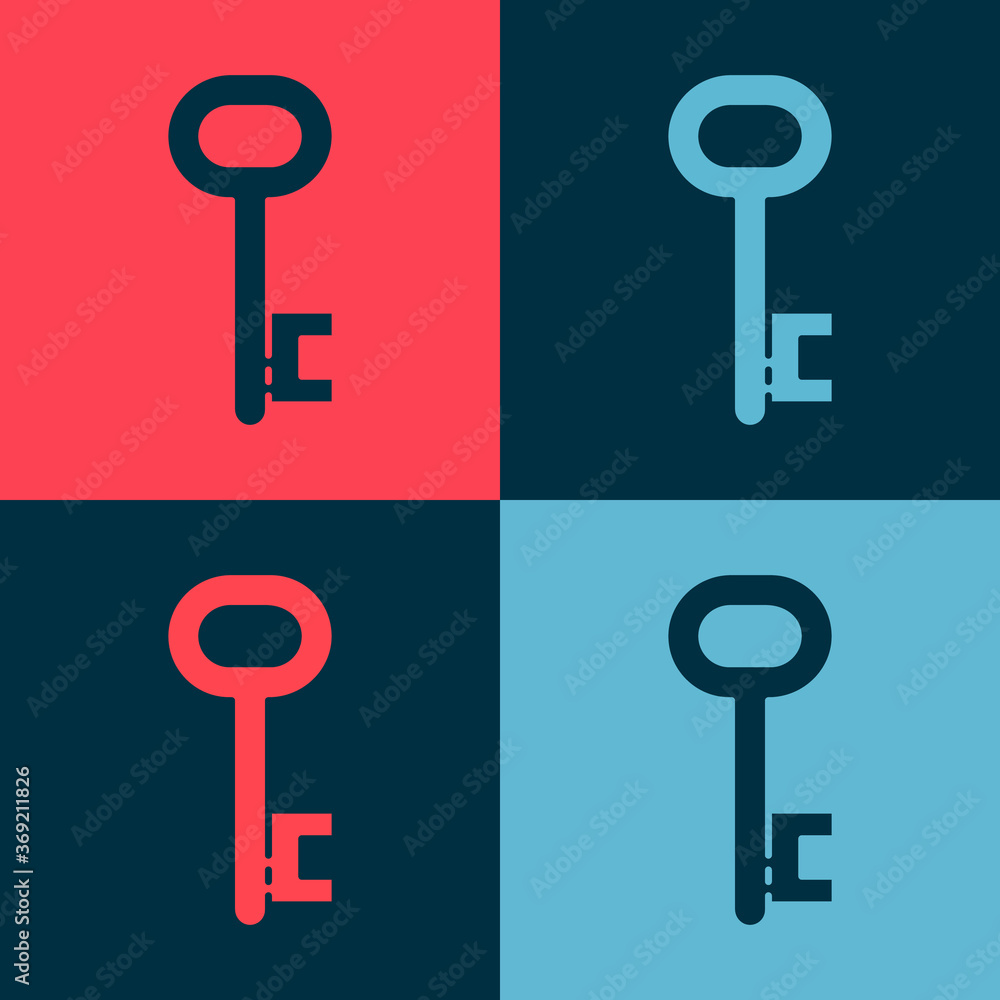 Pop art House key icon isolated on color background. Vector Illustration. Pop art House key icon isolated on color background. Vector Illustration.