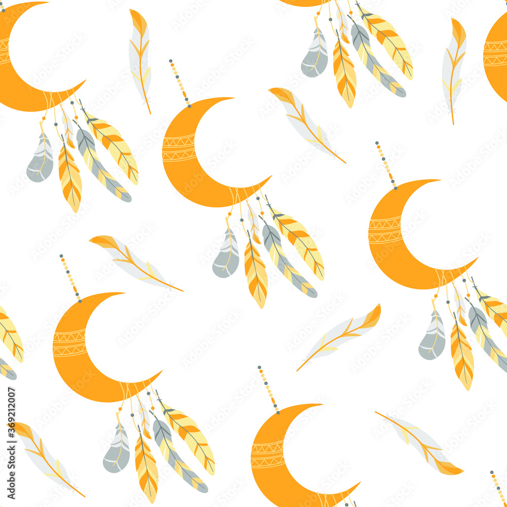 moon dream catcher seamless pattern moon dream catcher seamless pattern