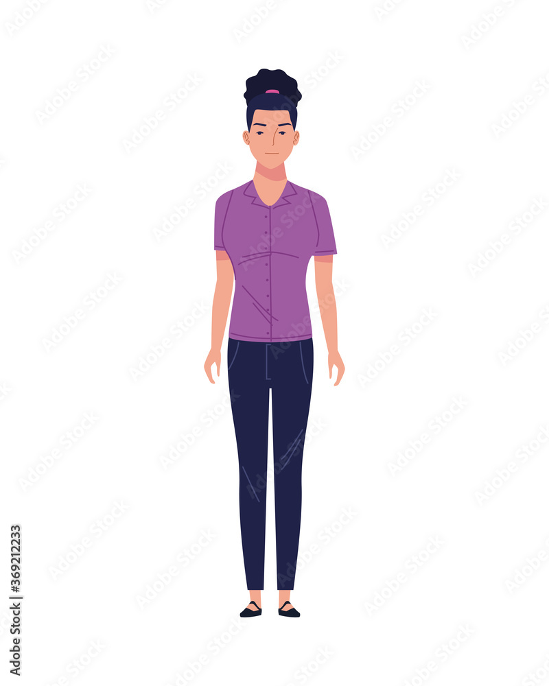 young woman casual avatar character