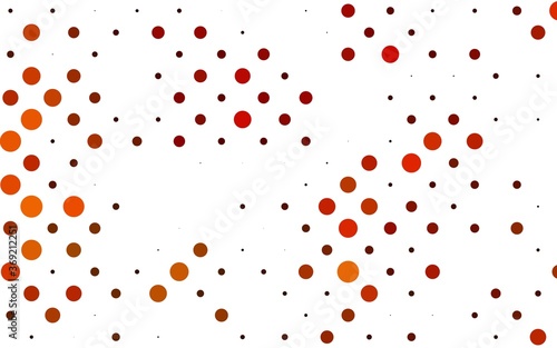 Light Yellow, Orange vector background with bubbles. Modern abstract illustration with colorful water drops. Template for your brand book.