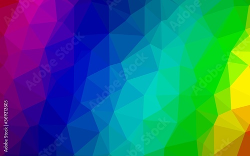 Light Multicolor, Rainbow vector abstract polygonal layout. Glitter abstract illustration with an elegant design. Template for a cell phone background.