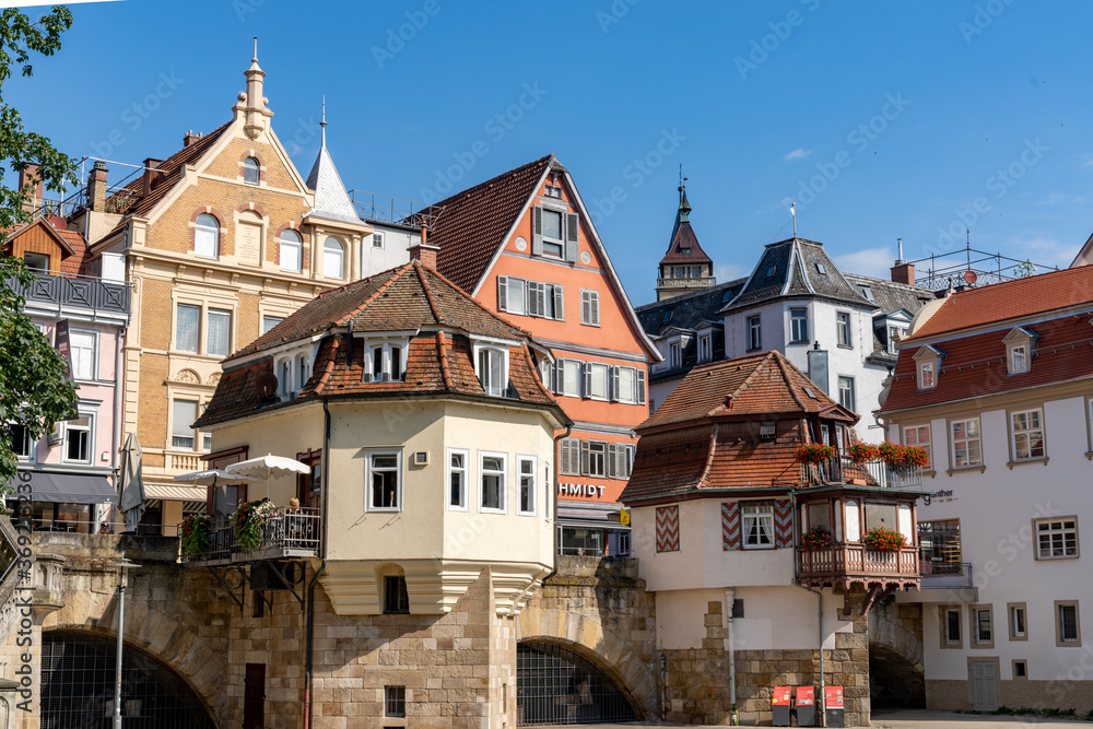view of the historic old city center of Esslingen on the Neckar
