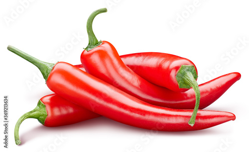 Red hot chili peppers isolated on white background © Maks Peoplenko