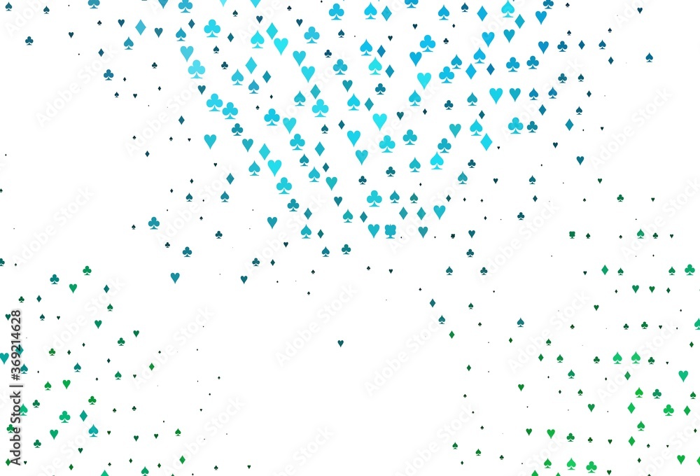 Light BLUE vector pattern with symbol of cards.