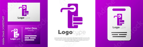 Logotype Digital door lock with wireless technology for unlock icon isolated on white background. Door handle sign. Security smart home. Logo design template element. Vector Illustration.