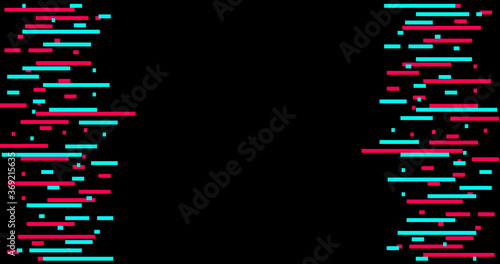 Abstract glitch TikTok background. Vector illustration. Abstract background. Light. Futuristic blue red gradient vector black background contrast color border digital dynamic elegant. TikTok, tik tok