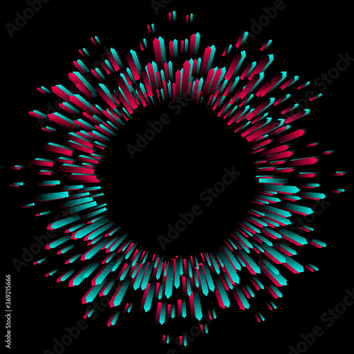 Abstract glitch TikTok background. Vector illustration. Abstract background. Light. Futuristic blue red gradient vector black background contrast color border digital dynamic elegant. TikTok, tik tok