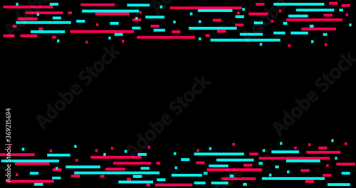 Abstract glitch TikTok background. Vector illustration. Abstract background. Light. Futuristic blue red gradient vector black background contrast color border digital dynamic elegant. TikTok, tik tok