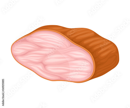 Smoked Chicken Slab as Meat Product Vector Illustration