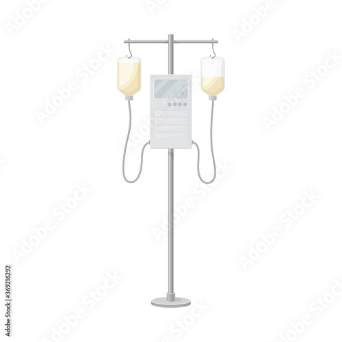 Intravenous Tubing or Fluid-administration with Display Vector Illustration
