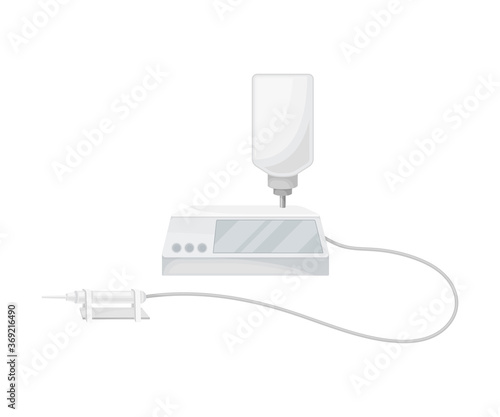 Intravenous Tubing or Fluid-administration with Display Vector Illustration