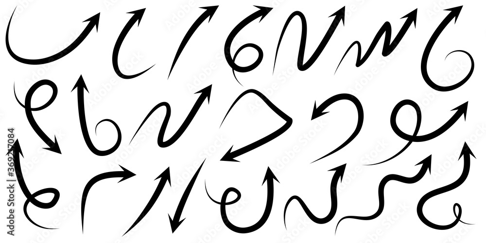 set of hand drawn arrows .Vector doodle design elements. Illustration on white background.for business infographic, banner, web and concept design. set of hand drawn arrows .Vector doodle design elements. Illustration on white background.for business infographic, banner, web and concept design.