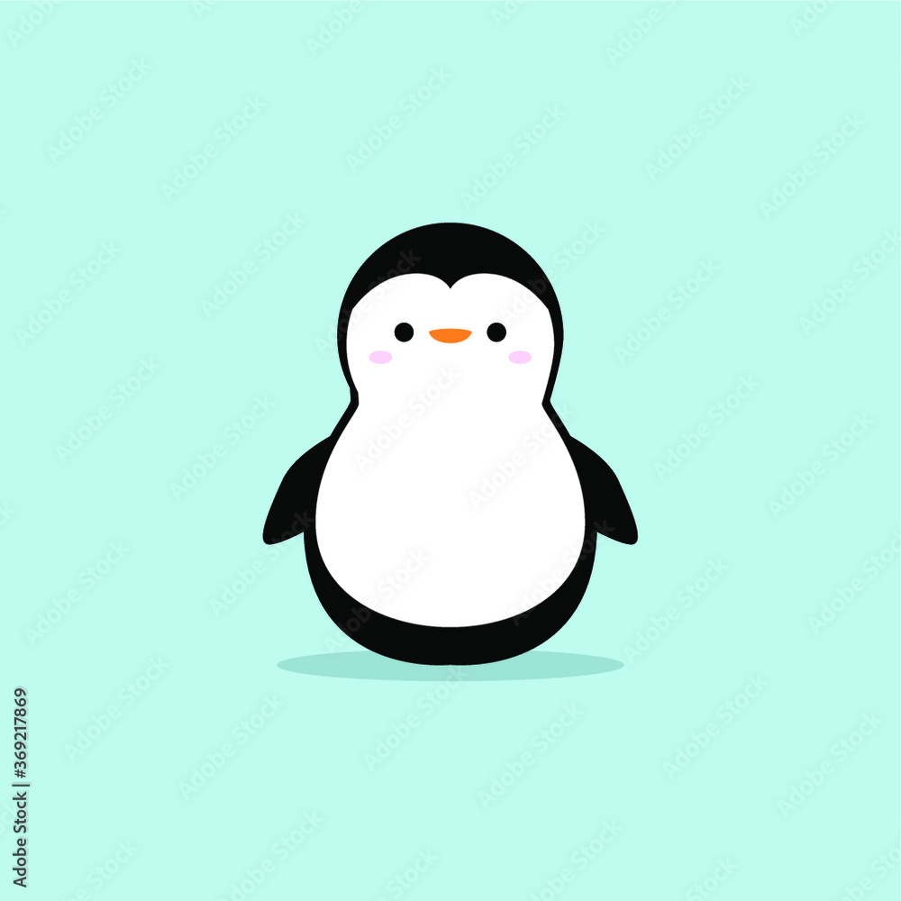 Fototapeta premium merry christmas cute penguin character vector