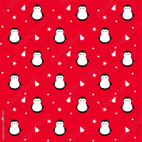 merry christmas cute penguin character vector