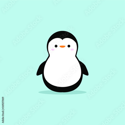 merry christmas cute penguin character vector
