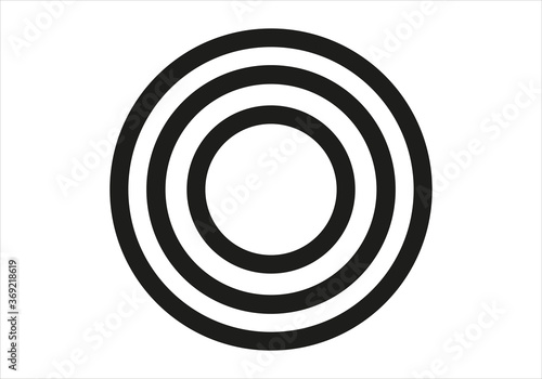 Icono de vitrocerámica con círculos concéntricos negros sobre fondo blanco 
