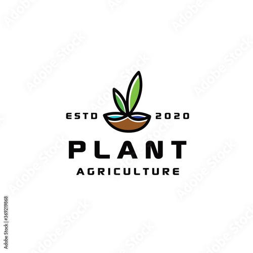plant agriculture logo icon vector design symbol green eco organic