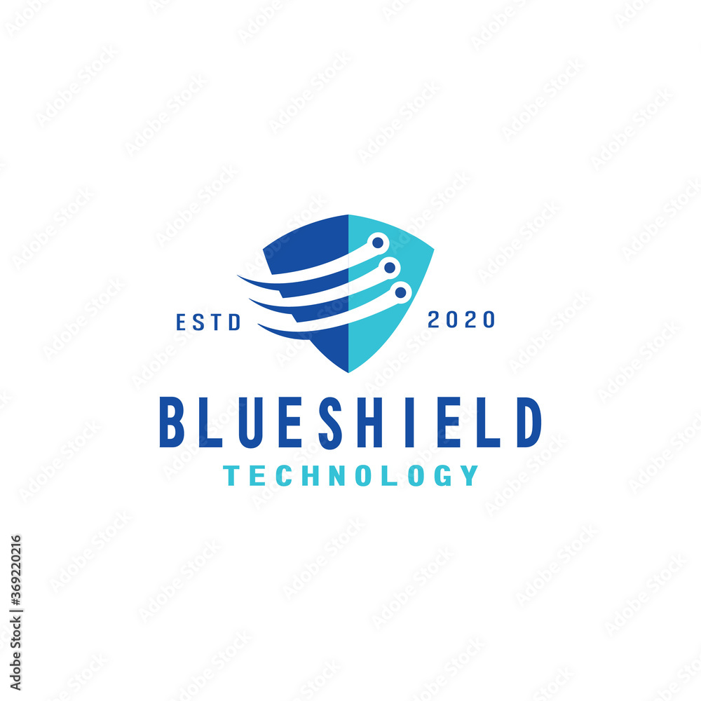 Shield technology logo vector digital protection graphic icon Shield technology logo vector digital protection graphic icon