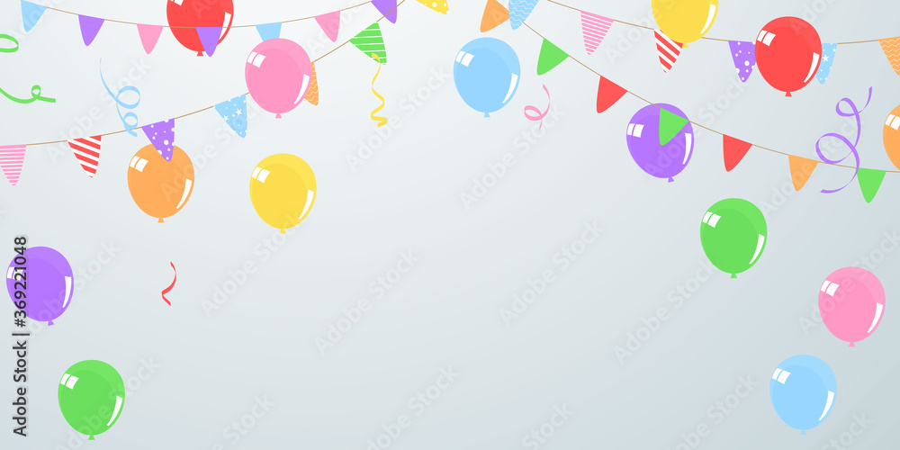 flag color balloons concept design template holiday Happy Day, background Celebration Vector illustration.