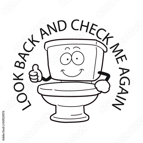 Vector for Keep washroom clean,Funny Washroom door Poster,Sticker,Cartoon toilet Illustrator,