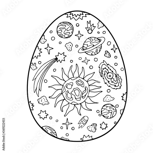 Vector Easter art doodle spase in egg shape