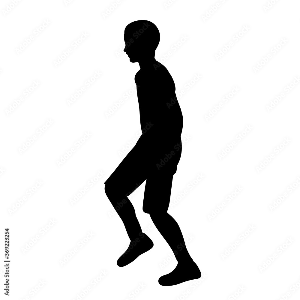 vector, isolated, black silhouette child boy vector, isolated, black silhouette child boy