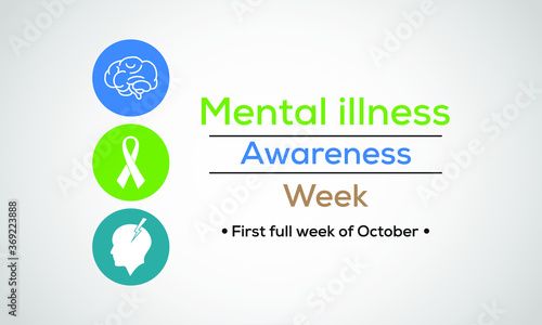 Mental Health Awareness week an annual campaign highlighting awareness of mental health observed each year during the first full week of October. Vector design illustration.