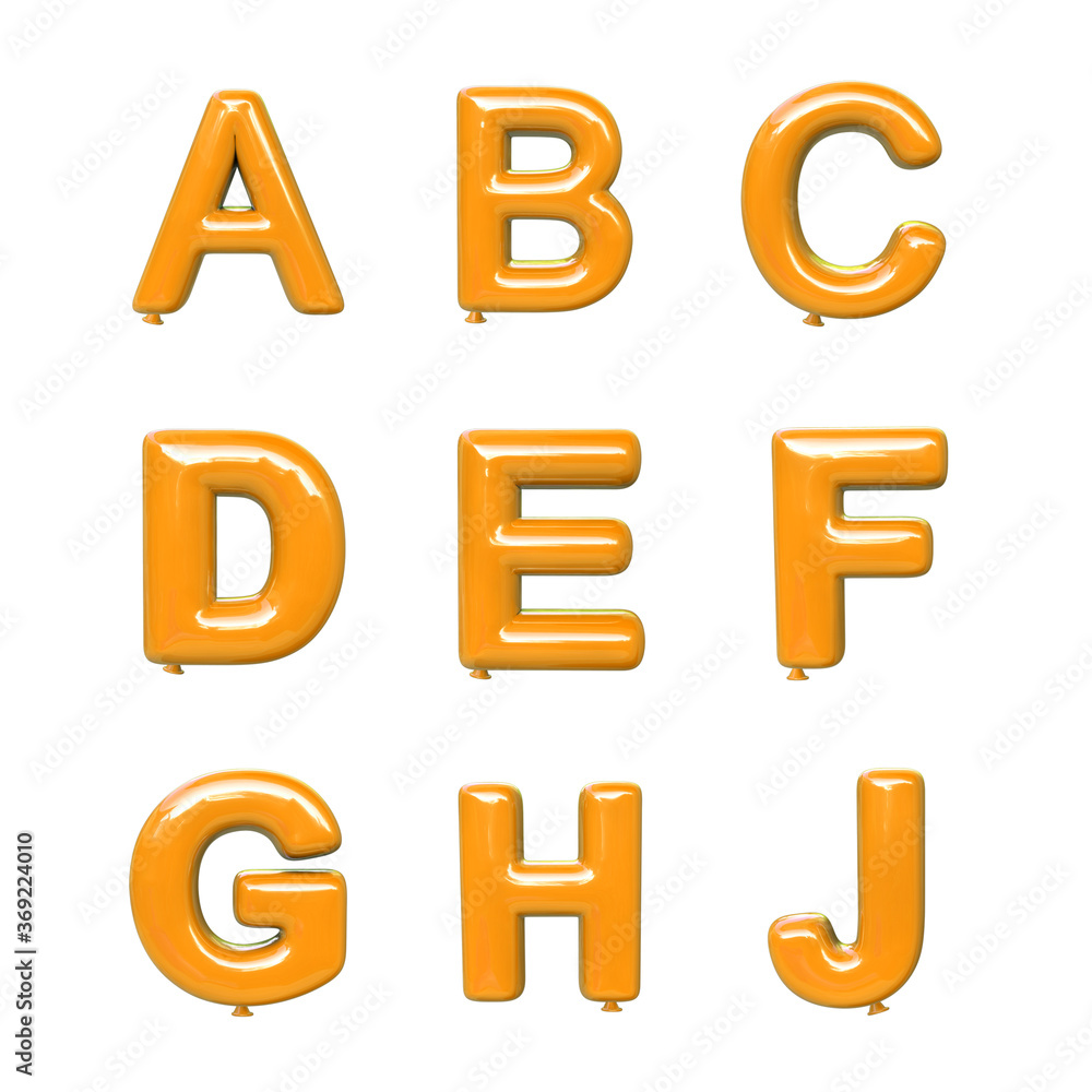 3d illustration. English alphabet from red balloons on a white background. holidays and education 3d illustration. English alphabet from red balloons on a white background. holidays and education
