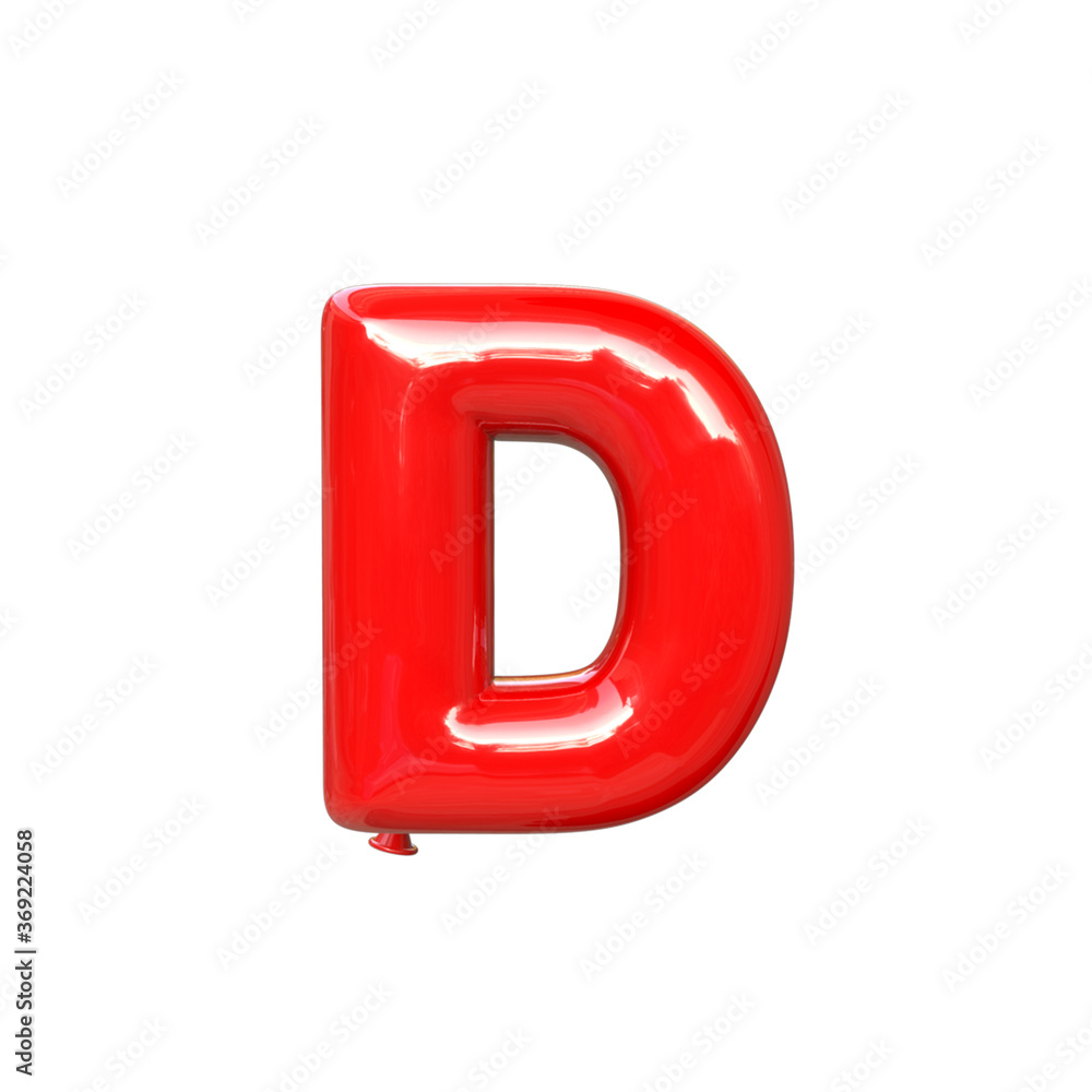 Balloon letter D 3d illustration Balloon letter D 3d illustration