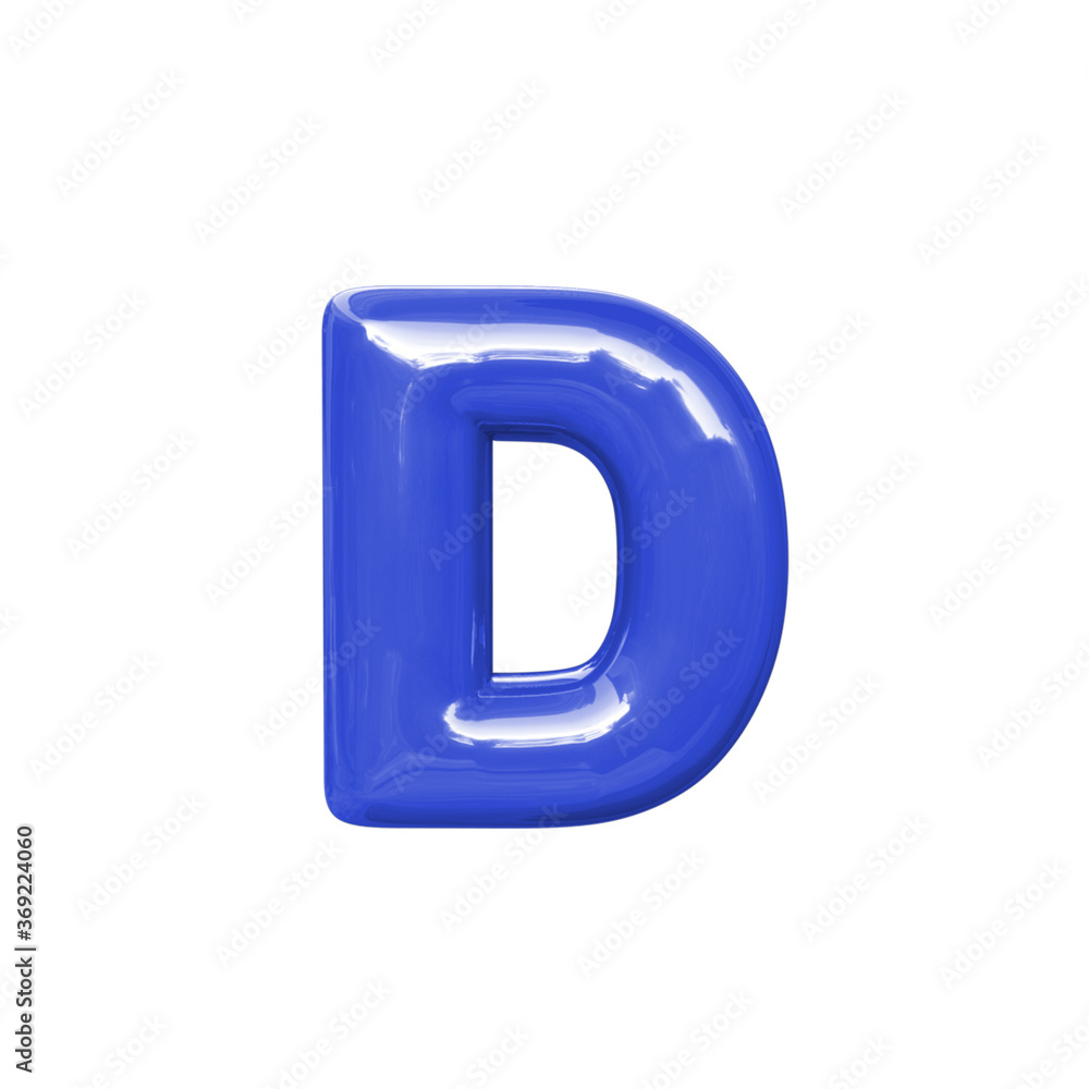 balloon letter blue D 3d illustration balloon letter blue D 3d illustration