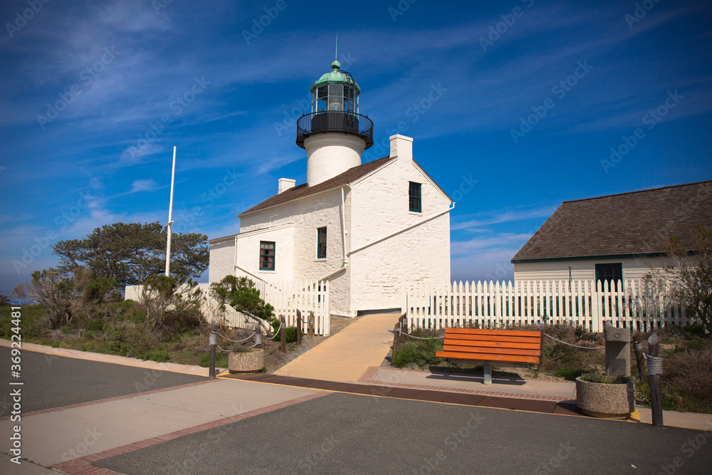 Old Point Loma Lighthouse, Cabrillo National Monument, San Diego, California, USA