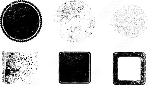 Grunge post Stamps Collection. Banners, Insignias , Logos, Icons, Labels and Badges Set . vector distress textures.blank shapes.