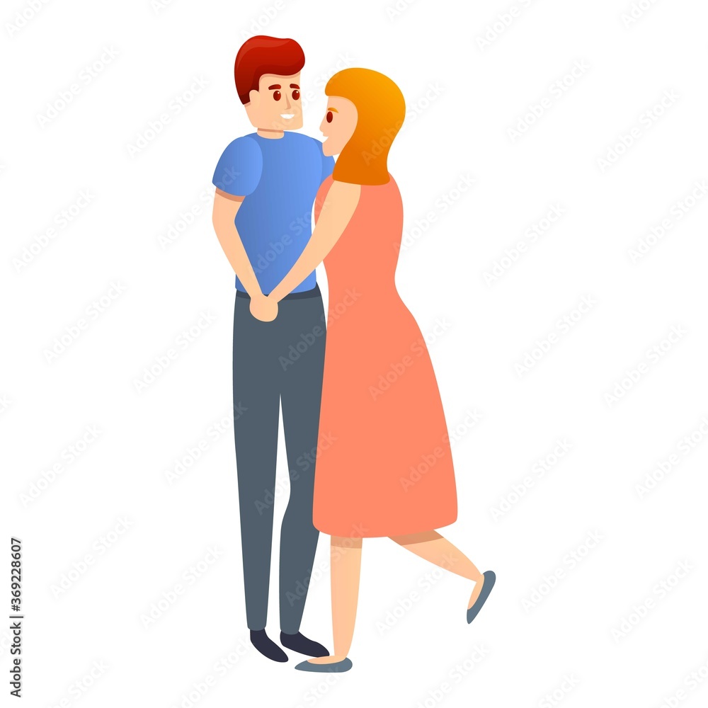 Affection adult couple icon. Cartoon of affection adult couple vector icon for web design isolated on white background Affection adult couple icon. Cartoon of affection adult couple vector icon for web design isolated on white background