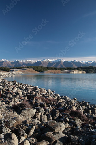 Wallpaper Mural Winter view of Lake Pukaki and Mount Cook in Canterbury region South Island of New Zealand Torontodigital.ca