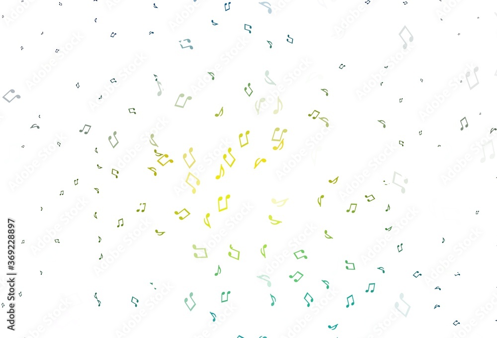 Light Blue, Yellow vector template with musical symbols.