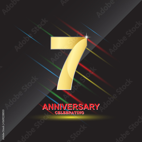 7 anniversary logo vector template. Design for banner, greeting cards or print