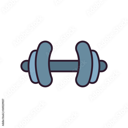 gym weight line and fill style icon vector design