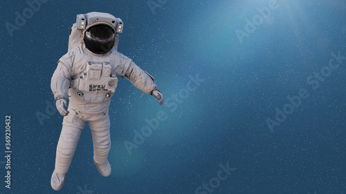 Fototapeta Naklejka Na Ścianę i Meble -  astronaut in empty space, spaceman flying free