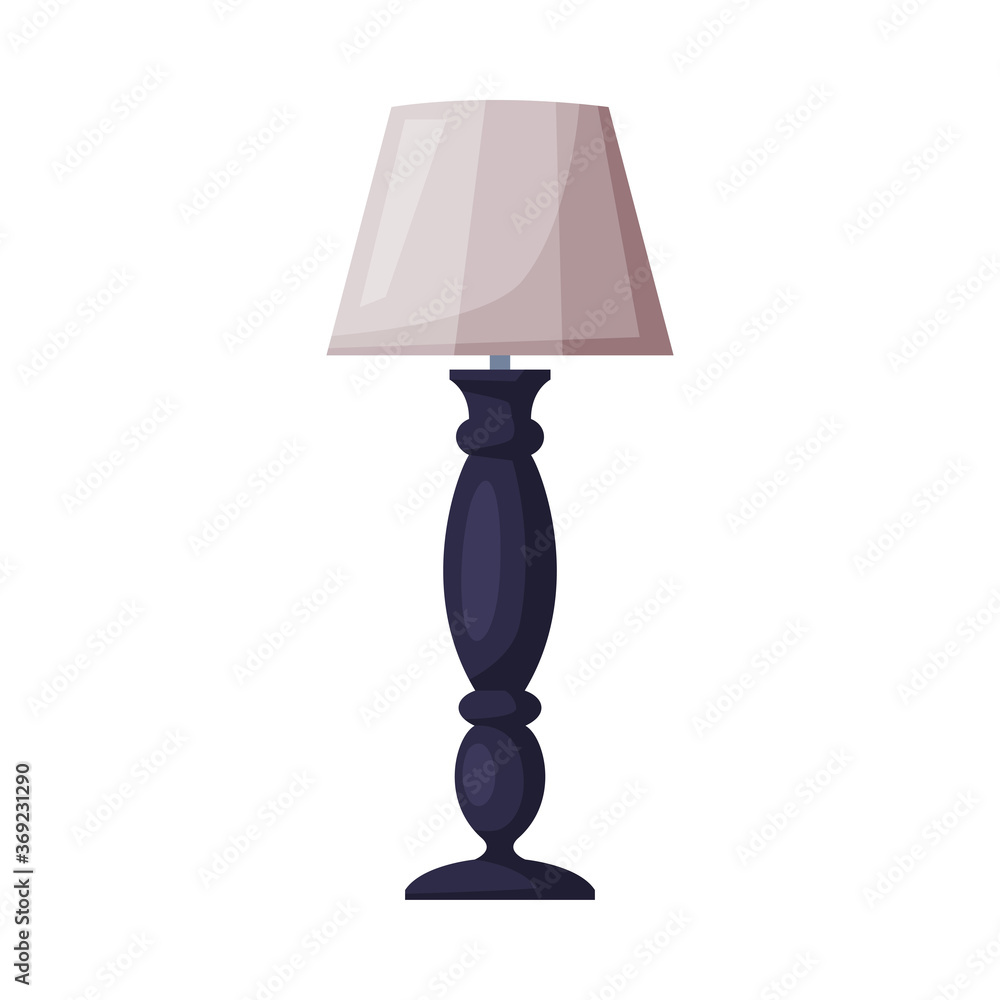 Obraz premium Classic Decorative Floor Lamp, Electric Torchere for Apartments and Office Interior Design Vector Illustration on White Background