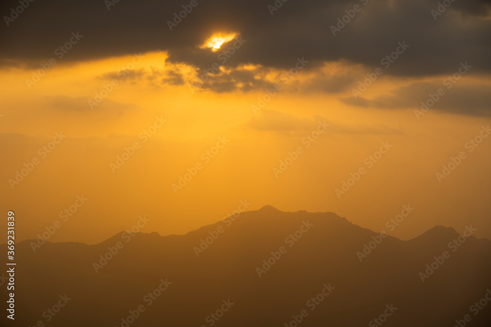 Sunset mountain views around the Al-Hada resort city in western Saudi Arabia