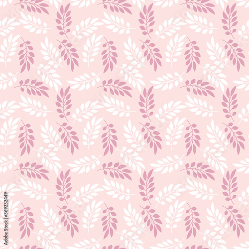 Pink leaves repeat pattern design