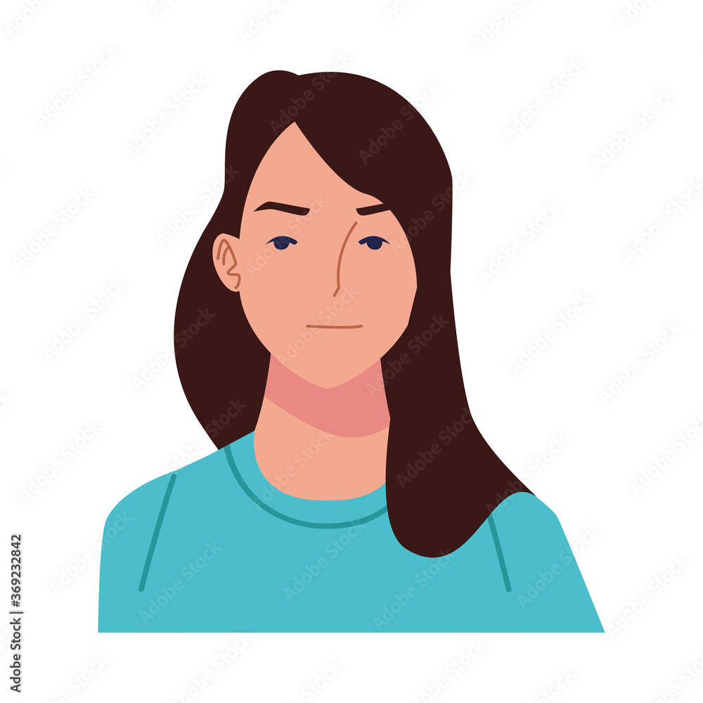 young woman casual avatar character young woman casual avatar character
